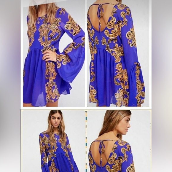 Free People Symphony Bell Sleeve Dress XS - Picture 2 of 7
